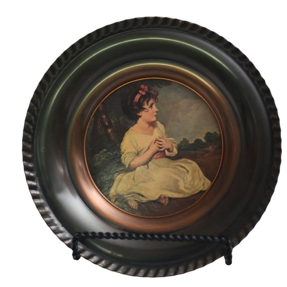 Age of innocence Cooper Dish Wall Hanging Made in Belgium 9" Diameter